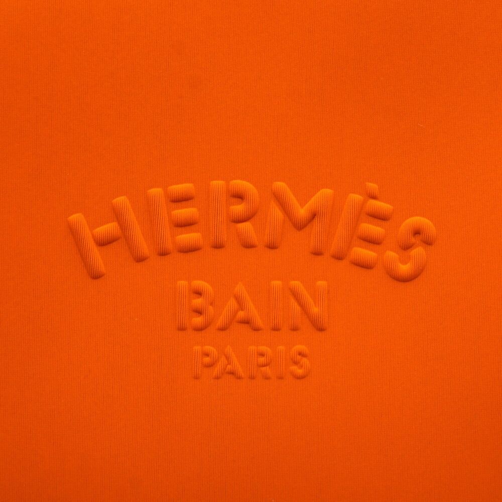Hermes Neobain MM Orange Nylon Clutch Pouch — view 7