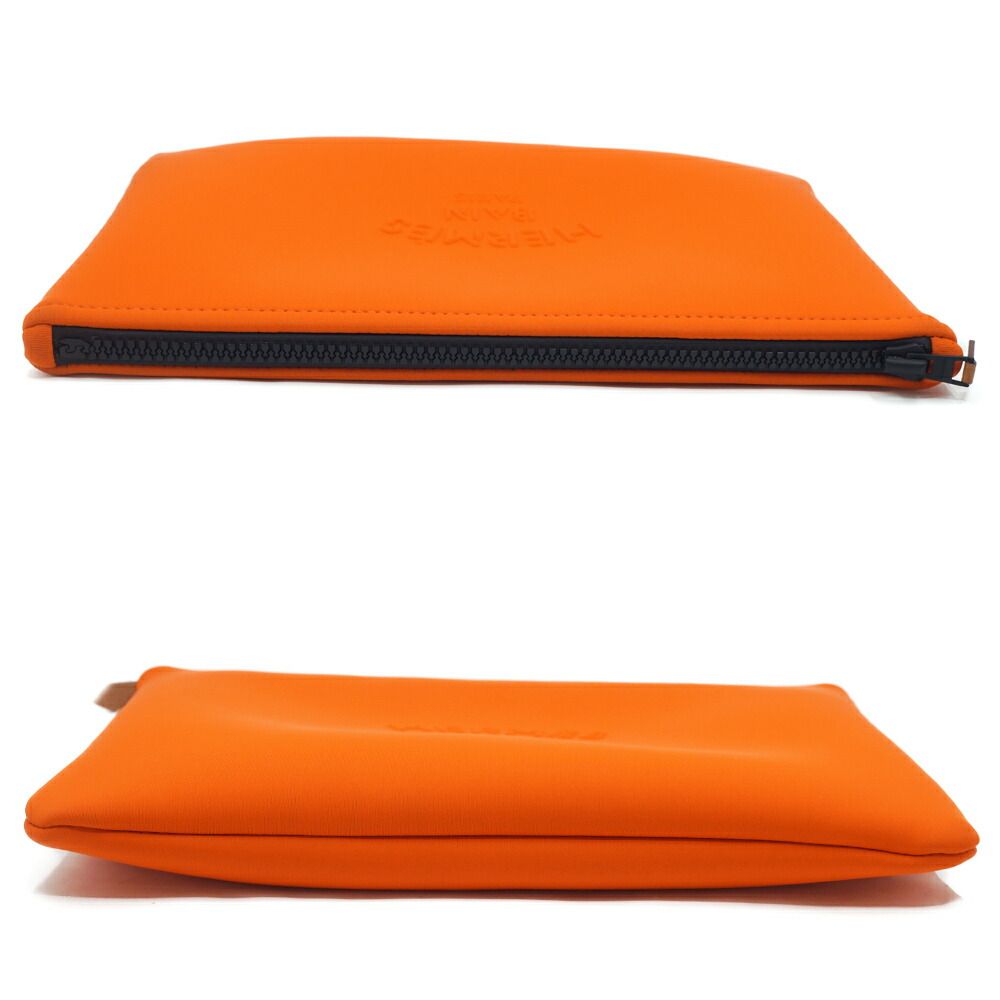 Hermes Neobain MM Orange Nylon Clutch Pouch — view 3