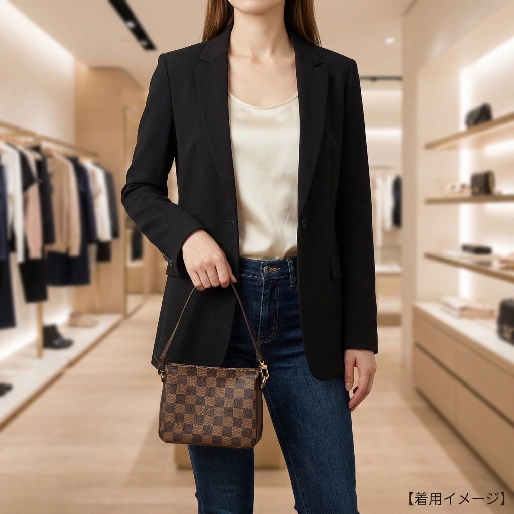 Louis Vuitton Trousse Makeup Damier Handbag Canvas Brown — view 2