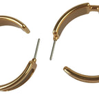 Hermes Earrings Olympe Gold Brown Metal Leather — view 6