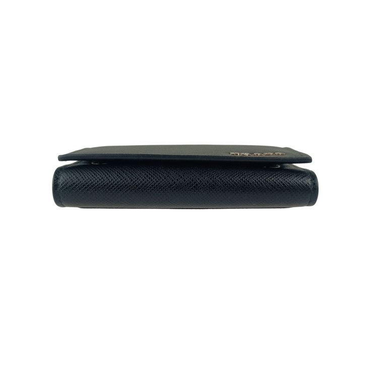 Prada Key Case Nero Saffiano Bicolo 6 Silver Key Holder — view 4