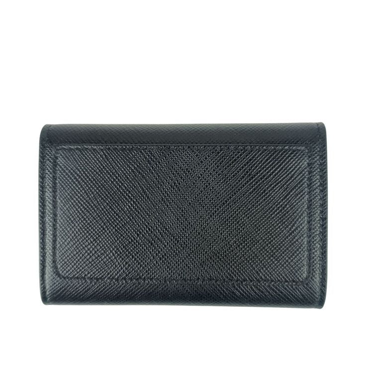 Prada Key Case Nero Saffiano Bicolo 6 Silver Key Holder — view 3