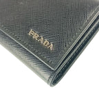 Prada Key Case Nero Saffiano Bicolo 6 Silver Key Holder — view 5