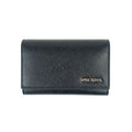 Prada Key Case Nero Saffiano Bicolo 6 Silver Key Holder