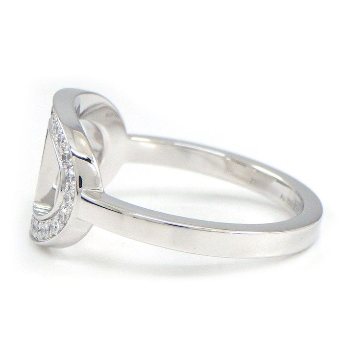 Hermes Ring Chaine D'ancre Contour Points Diamond Total 18k White Gold — view 2