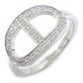 Hermes Ring Chaine D'ancre Contour Points Diamond Total 18k White Gold