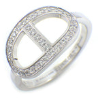 Hermes Ring Chaine D'ancre Contour Points Diamond Total 18k White Gold