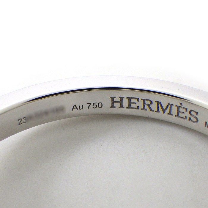 Hermes Ring Chaine D'ancre Contour Points Diamond Total 18k White Gold — view 3
