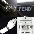 Fendi Watch Orologi Black Dial Logo Bracelet SS Quartz Analog — view 9
