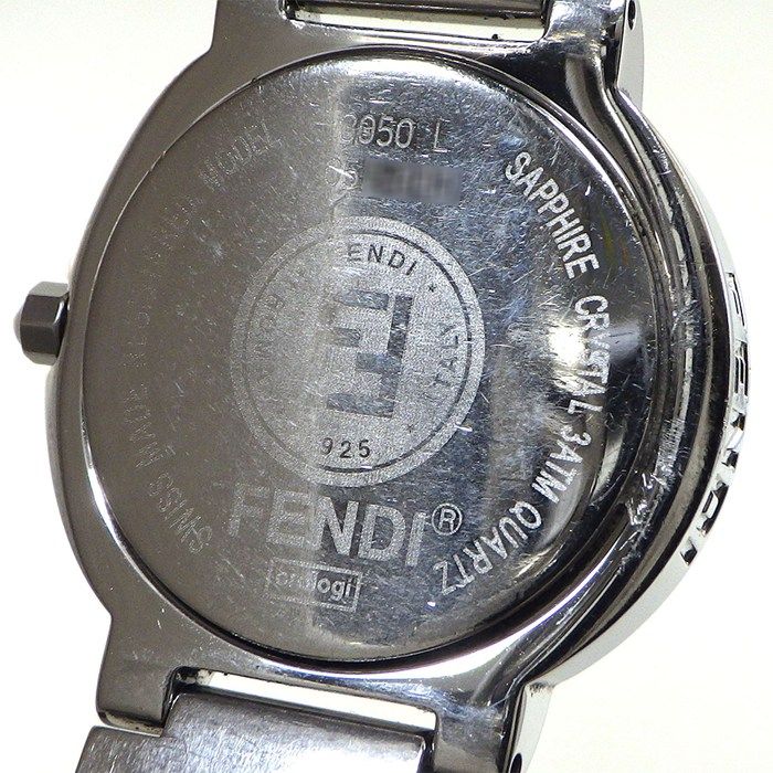 Fendi Watch Orologi Black Dial Logo Bracelet SS Quartz Analog — view 4