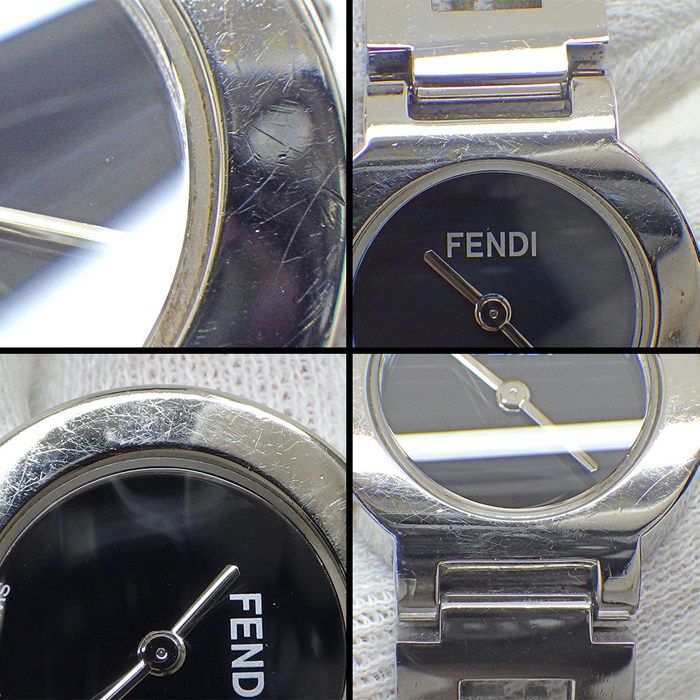 Fendi Watch Orologi Black Dial Logo Bracelet SS Quartz Analog — view 7