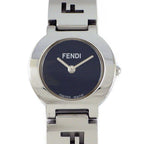 Fendi Watch Orologi Black Dial Logo Bracelet SS Quartz Analog