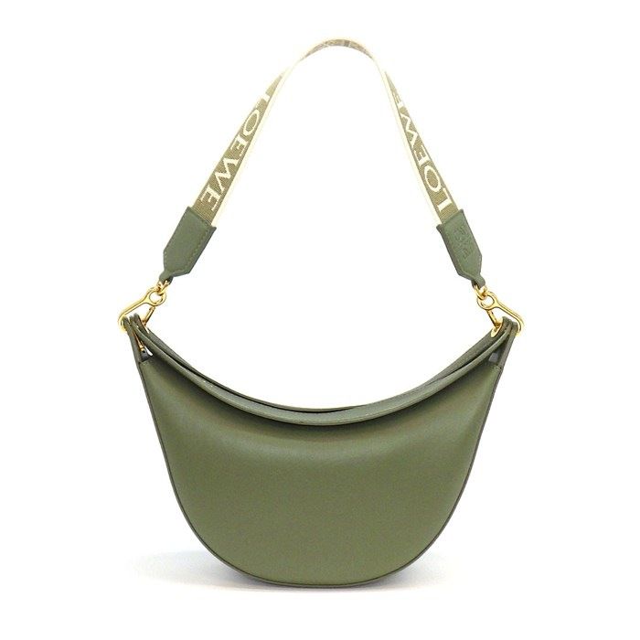 Loewe Shoulder Bag Luna Small Avocado Green Silk Calfskin Gold — view 2