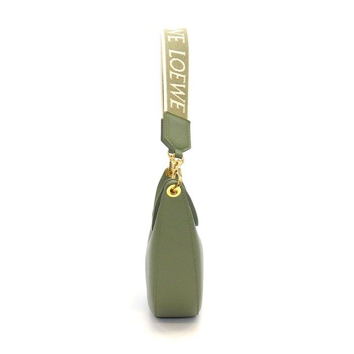 Loewe Shoulder Bag Luna Small Avocado Green Silk Calfskin Gold — view 3