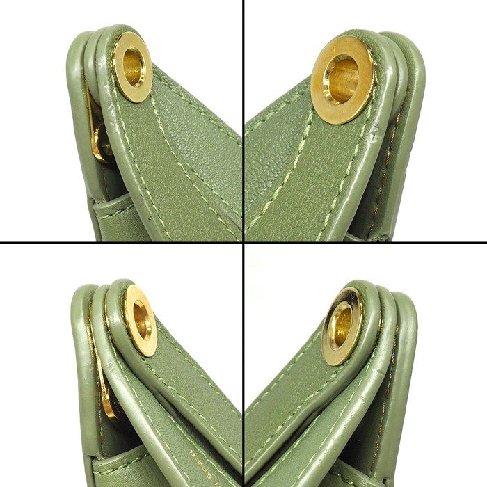 Loewe Shoulder Bag Luna Small Avocado Green Silk Calfskin Gold — view 9