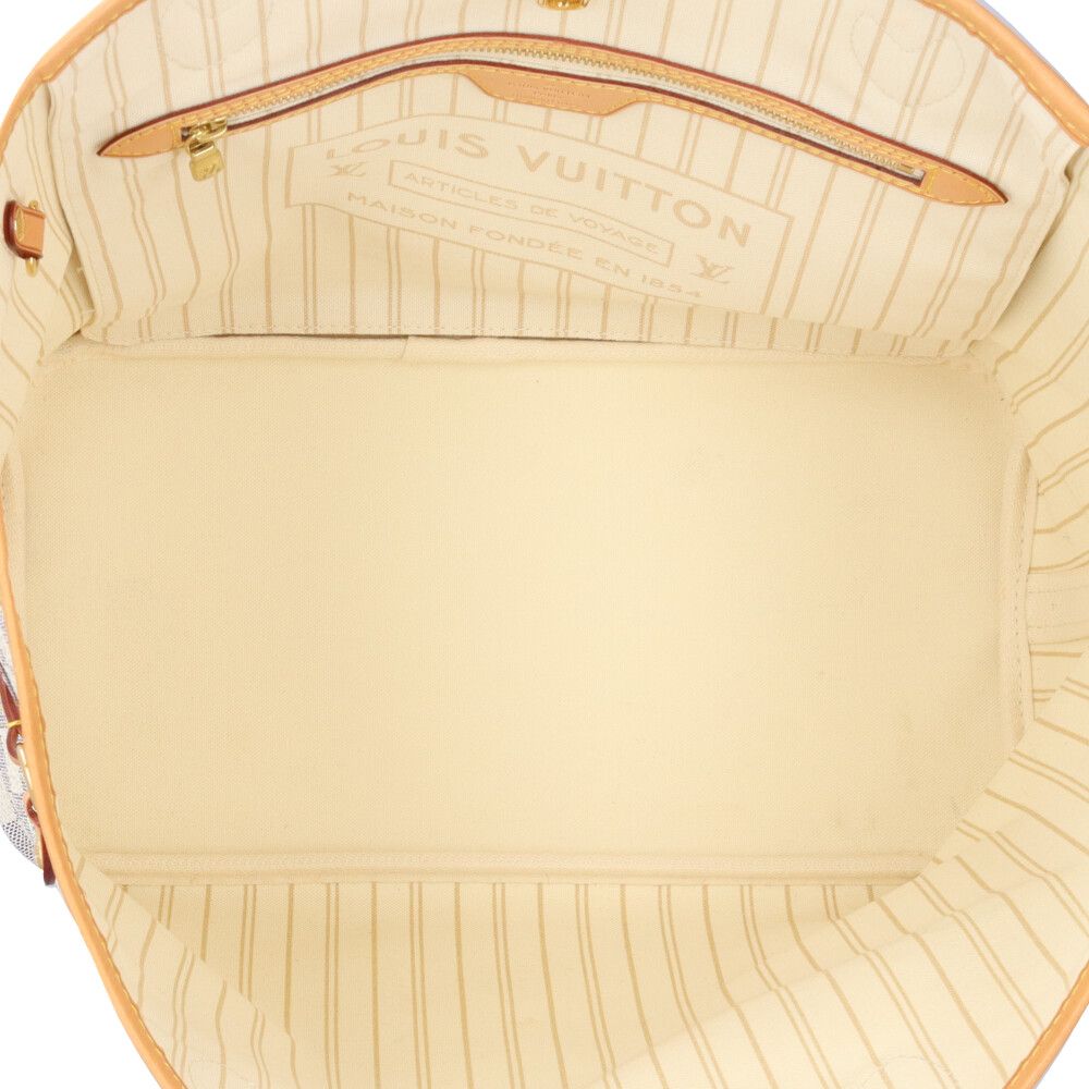 Louis Vuitton Neverfull MM Damier Azur Tote Canvas White — view 7