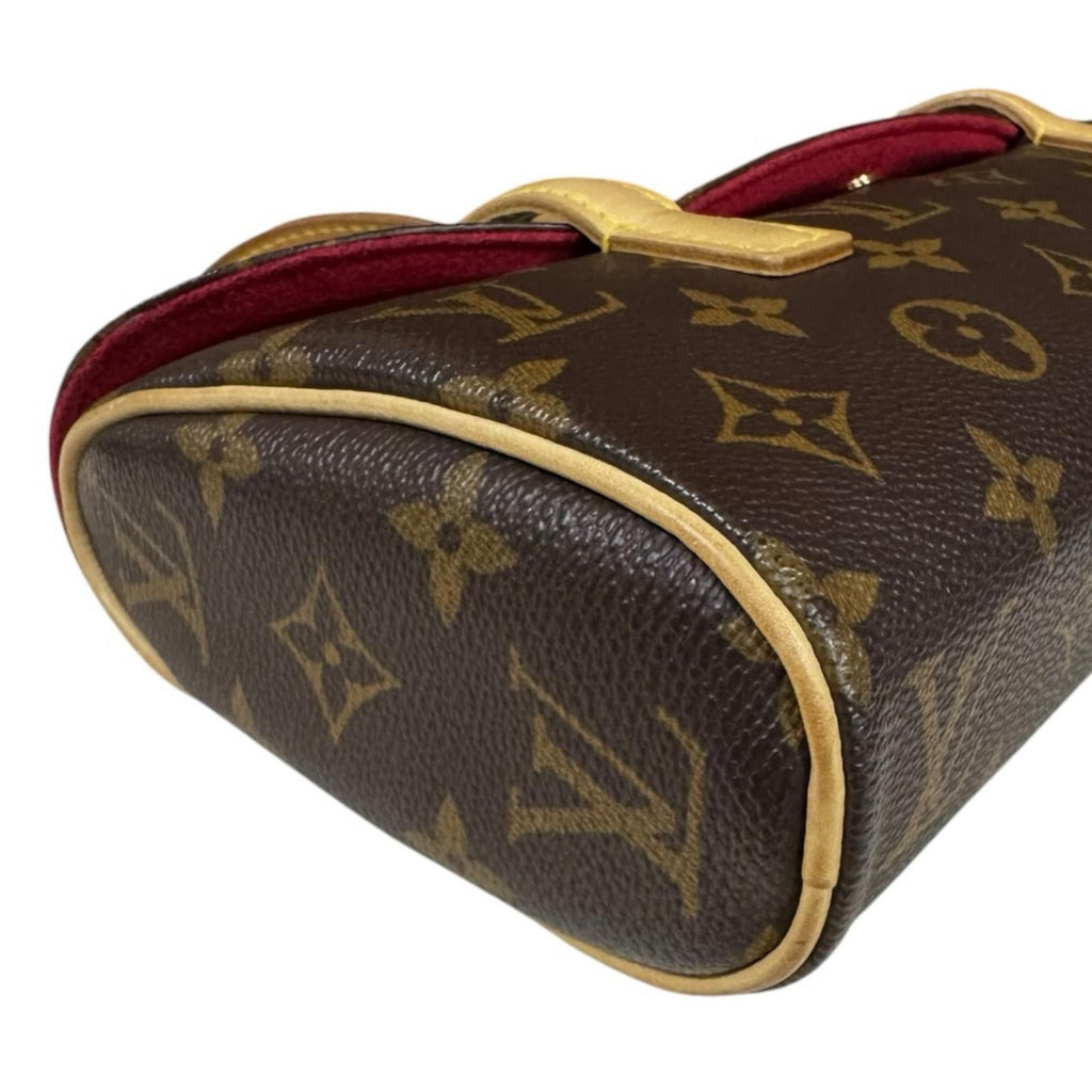 Louis Vuitton Sonatine Monogram Handbag Canvas Brown — view 8