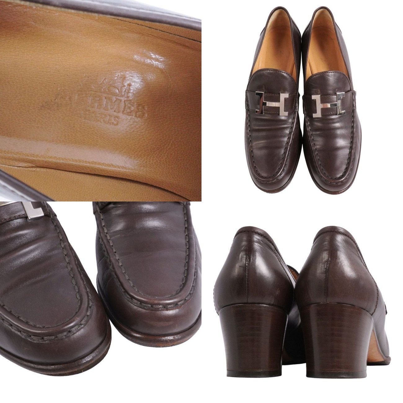 Hermes Loafers Moccasins Logo Constance Leather — view 9