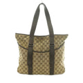 Gucci Tote Canvas Leather GG Pattern Beige Brown