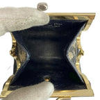 Dior Coin Purse Kiss Lock Canvas Trotter Pattern All Over Logo Plate Beige Black — view 3
