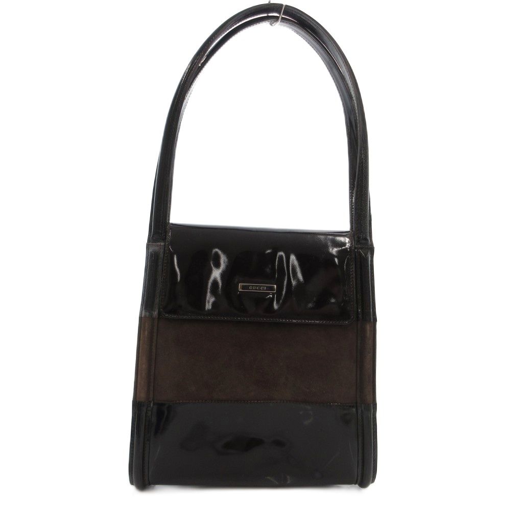 Gucci Shoulder Bag Brown Enamel