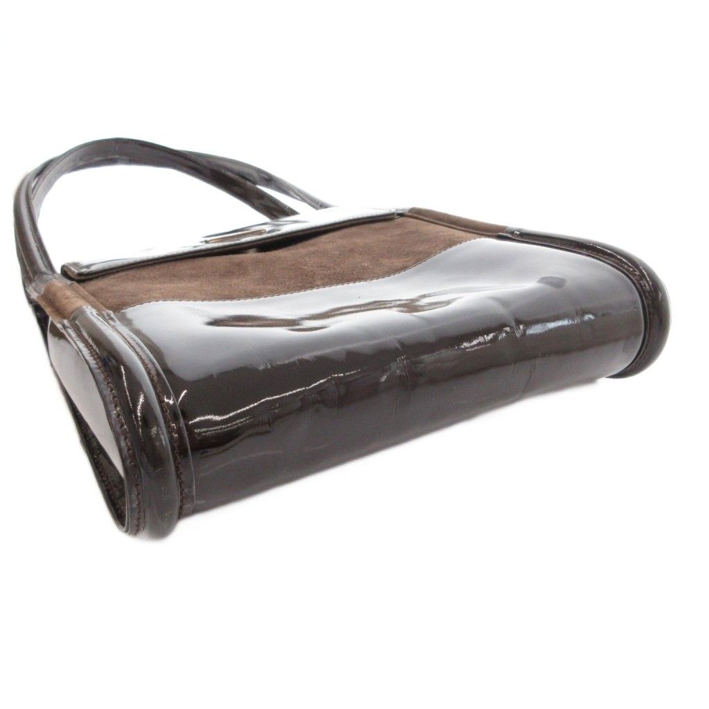 Gucci Shoulder Bag Brown Enamel — view 4