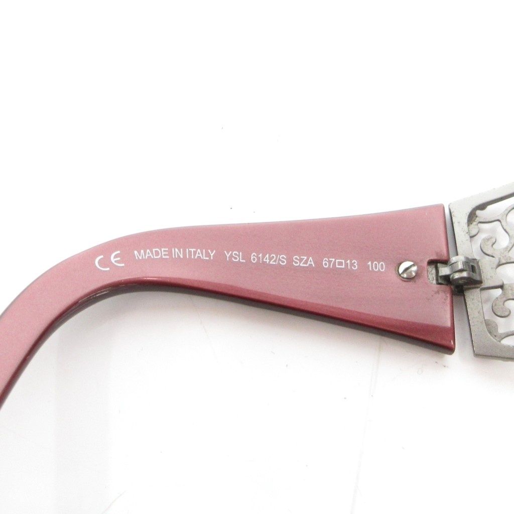 Saint Laurent Oversized Sunglasses Bordeaux Side Logo S TQ Eyewear — view 7