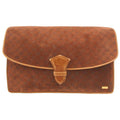 Celine Handbag Clutch Party Brown Suede SD