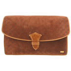 Celine Handbag Clutch Party Brown Suede SD