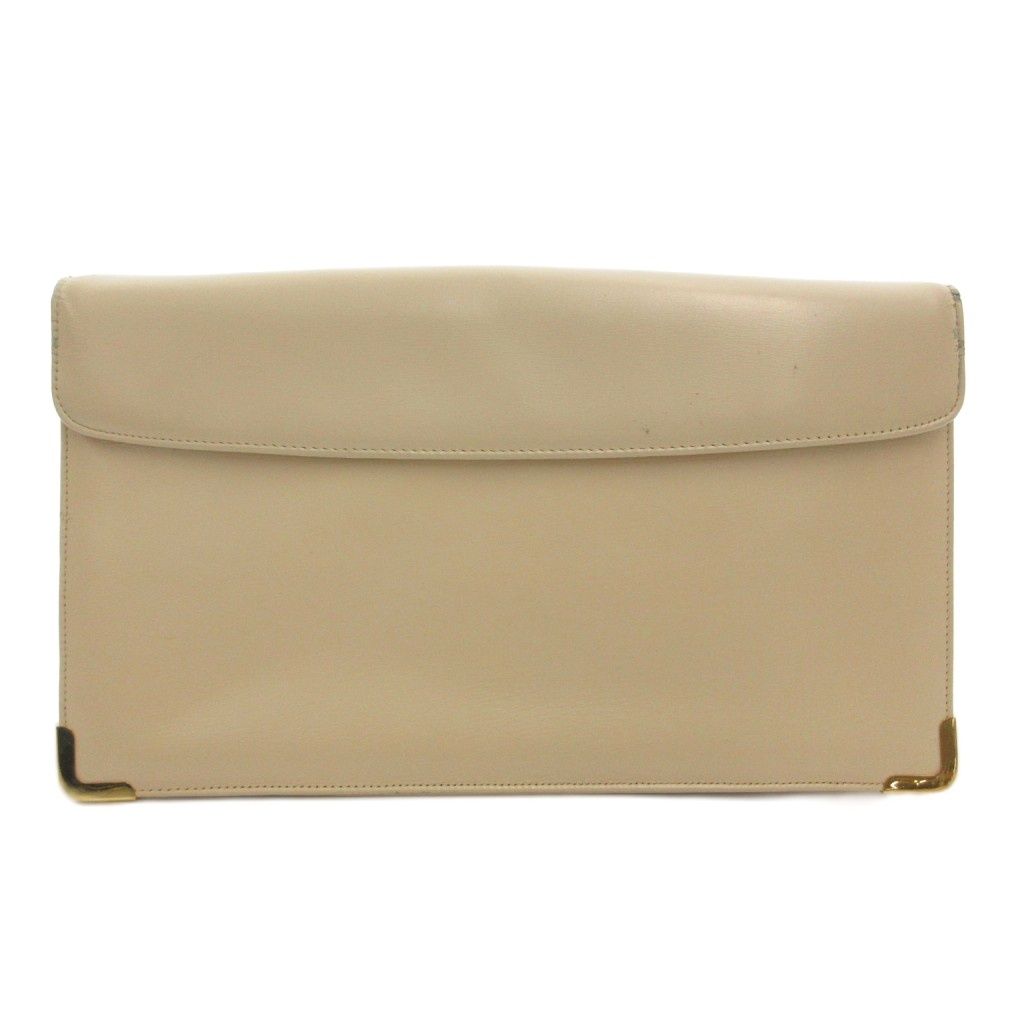 Dior Shoulder Bag Second Leather Logo Open/close Coin Purse Ecru MX — view 3