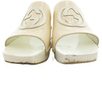 Gucci Sandals Shoes 35 White Wedge Sole Open Toe Logo TQ — view 4
