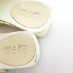 Gucci Sandals Shoes 35 White Wedge Sole Open Toe Logo TQ — view 8