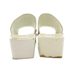 Gucci Sandals Shoes 35 White Wedge Sole Open Toe Logo TQ — view 3
