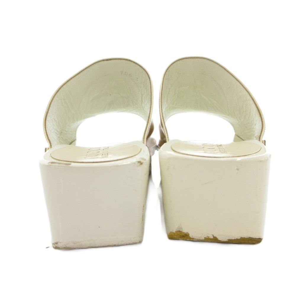 Gucci Sandals Shoes 35 White Wedge Sole Open Toe Logo TQ — view 3