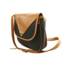 Saint Laurent Vintage Shoulder Bag Flap Leather Crossbody Navy Brown — view 3