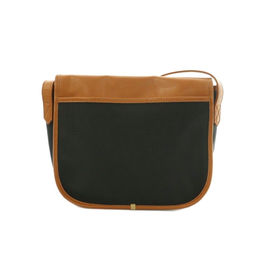Saint Laurent Vintage Shoulder Bag Flap Leather Crossbody Navy Brown — view 2