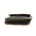 Saint Laurent Vintage Shoulder Bag Flap Leather Crossbody Navy Brown — view 4