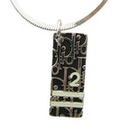 Dior Trotter Number Pendant Logo Pattern Silver Color Black