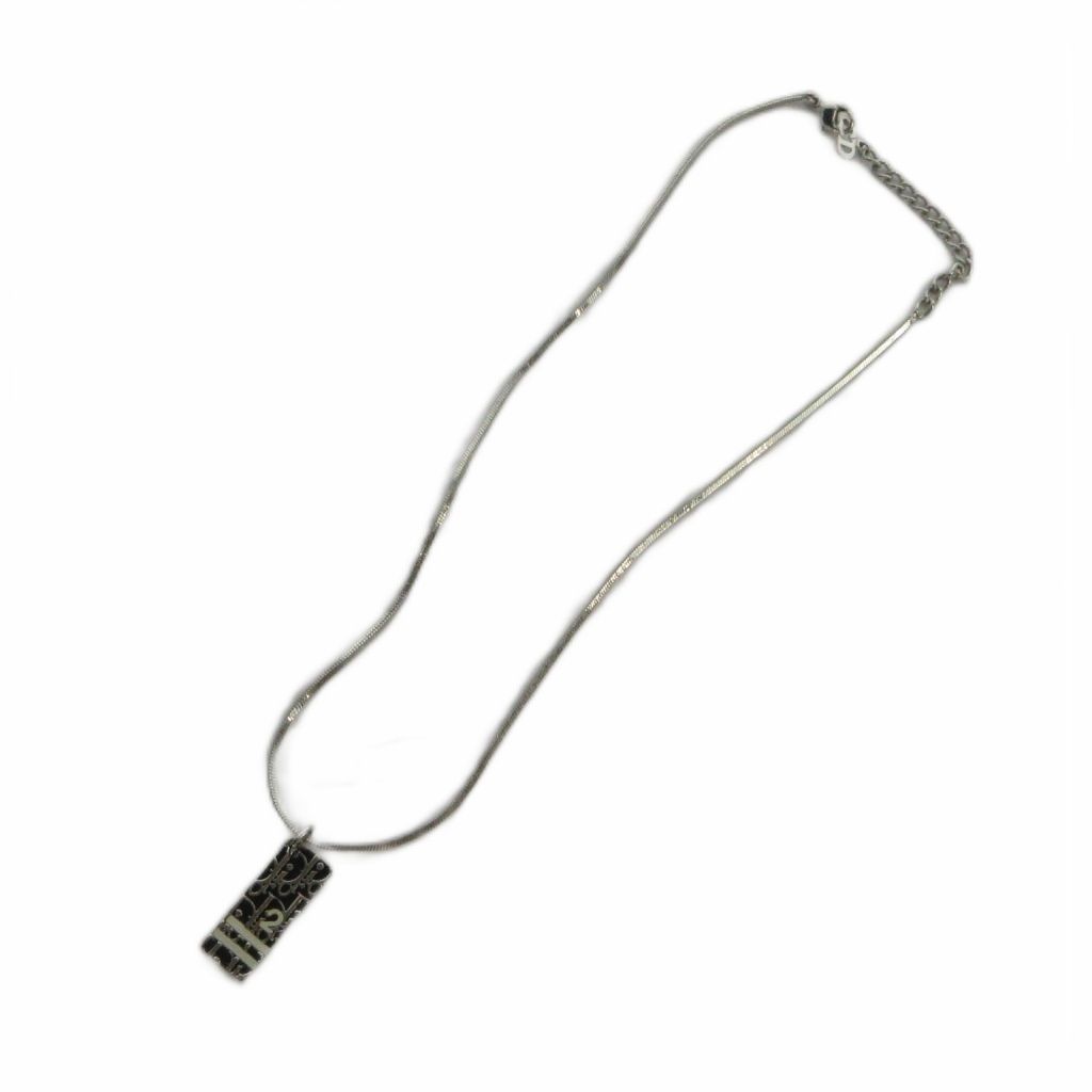 Dior Trotter Number Pendant Logo Pattern Silver Color Black — view 3
