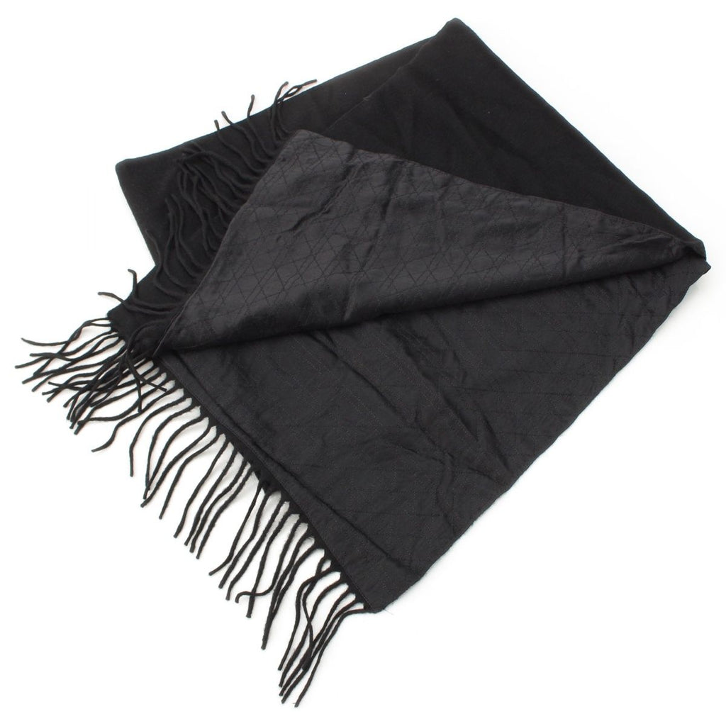 Dior Galliano Era Cashmere Silk Cannage Scarf Shawl Black — view 2