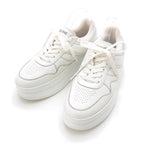 Celine Block Leather Sneakers Platform Shoes White