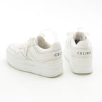 Celine Block Leather Sneakers Platform Shoes White — view 4