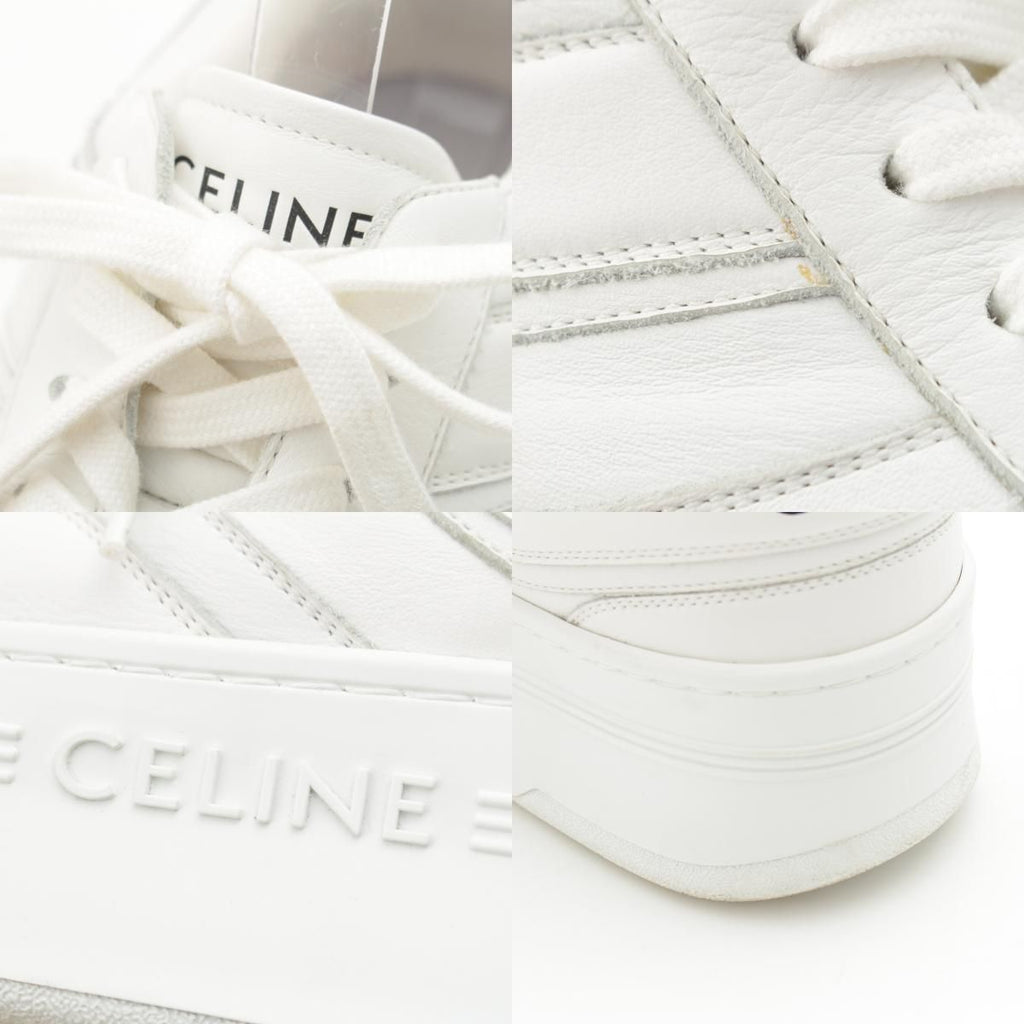 Celine Block Leather Sneakers Platform Shoes White — view 9
