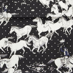 Hermes Carre 55 les Mustangs Bandana Wild Horse Silk Scarf Black — view 6