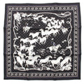Hermes Carre 55 les Mustangs Bandana Wild Horse Silk Scarf Black