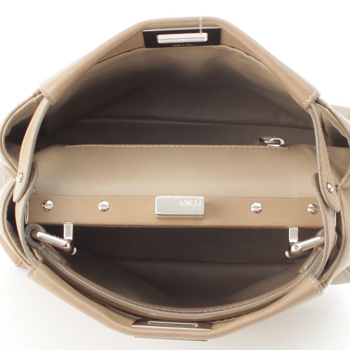 Fendi Peekaboo Mini Leather Shoulder Bag 2-Way Hand Beige — view 6