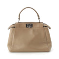 Fendi Peekaboo Mini Leather Shoulder Bag 2-Way Hand Beige
