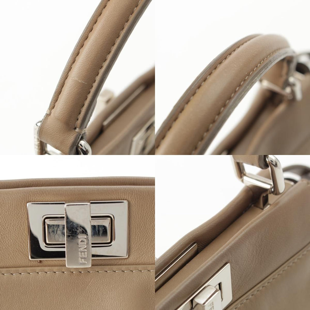 Fendi Peekaboo Mini Leather Shoulder Bag 2-Way Hand Beige — view 8
