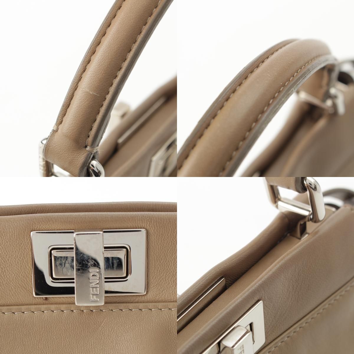 Fendi Peekaboo Mini Leather Shoulder Bag 2-Way Hand Beige — view 8