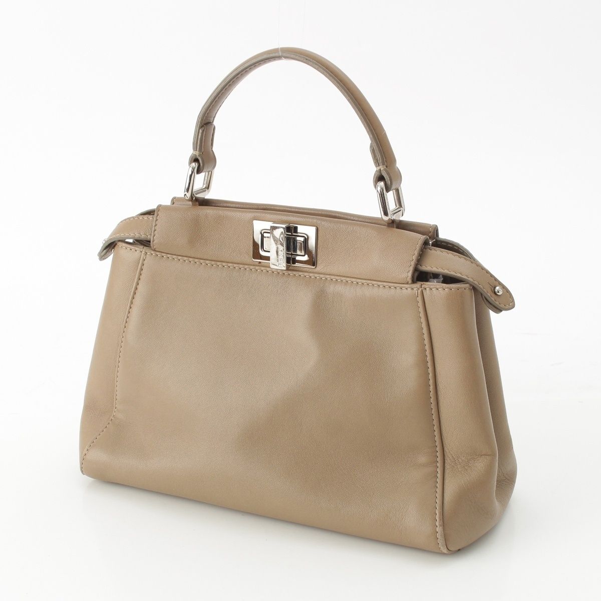 Fendi Peekaboo Mini Leather Shoulder Bag 2-Way Hand Beige — view 2
